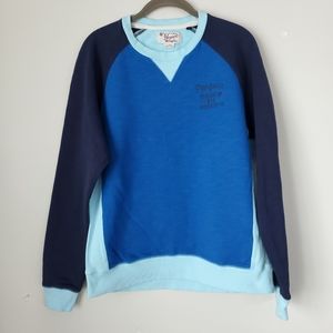 Original Penguin Men's Terry Sweatshirt Color Block Blue Size Large